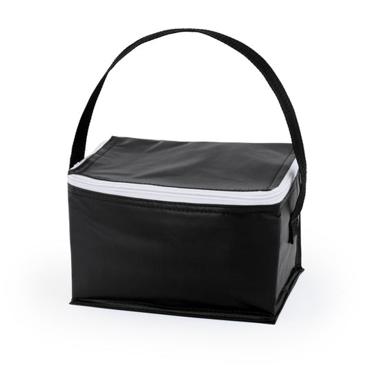 Stamina TIBU Isothermal aluminium cooler bag in black - promotional merchandise printed with your company logo