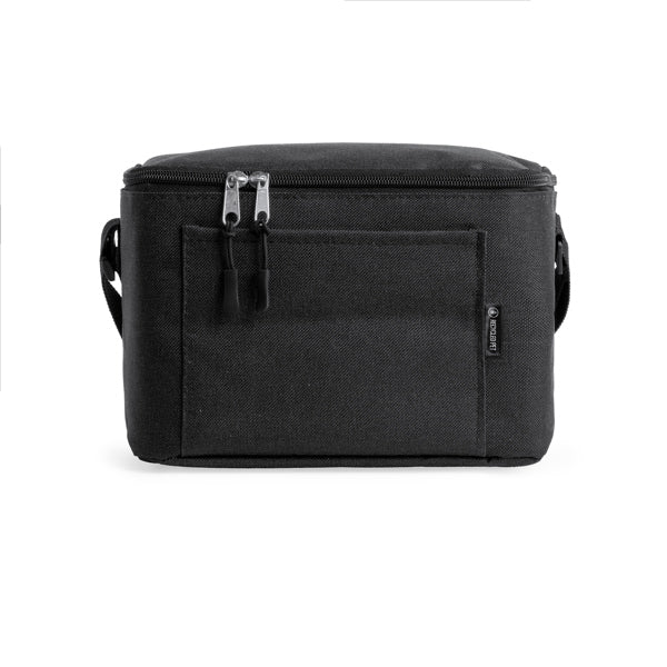 Stamina BISMAR Recycled RPET polyester cooler bag in black - promotional merchandise printed with your company logo