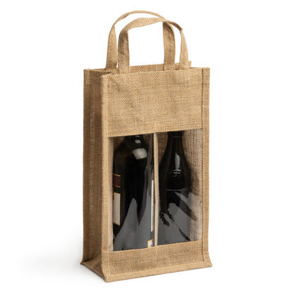 GRACE - Laminated jute bag with window and double compartment