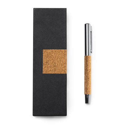 Stamina SUVER Cork ball pen in black - promotional merchandise printed with your company logo