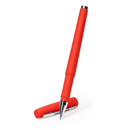 Stamina ROLLER COLOMA Plastic and metal pen in white - promotional merchandise printed with your company logo