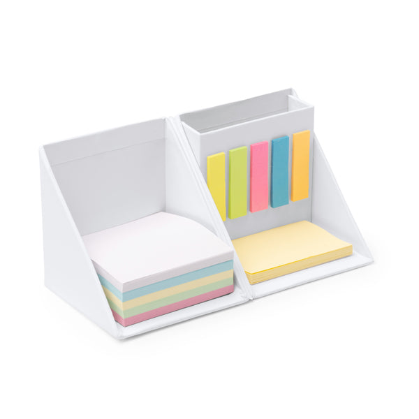Stamina DIMAS Paper desk set in white - promotional merchandise printed with your company logo