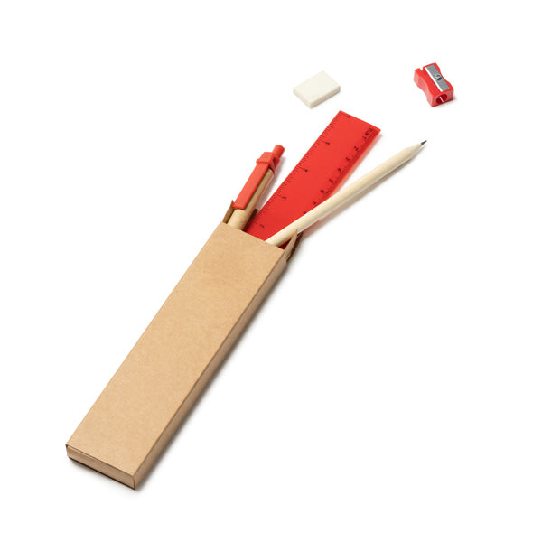 Stamina LIZANA Cardboard and plastic writing set in yellow - promotional merchandise printed with your company logo