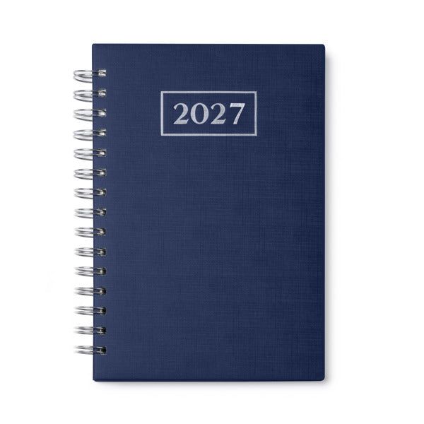 Stamina HERA PU and paper diary A5 in navy blue - promotional merchandise printed with your company logo