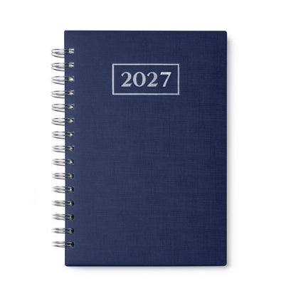 Stamina HERA PU and paper diary A5 in navy blue - promotional merchandise printed with your company logo
