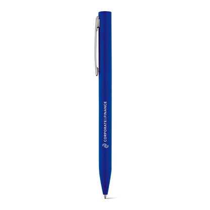 WASS promotional pen in blue with custom logo branding