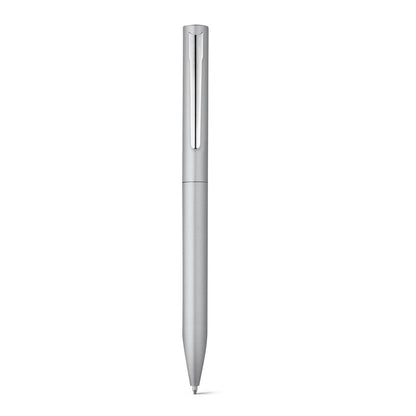 WASS promotional pen in satin silver (detail view) with custom logo branding