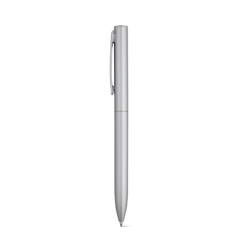 WASS promotional pen in satin silver with custom logo branding