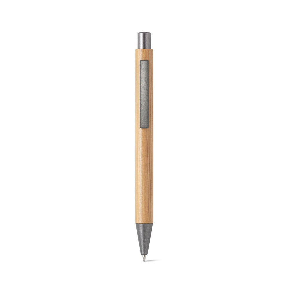 ELLIOT promotional pen in natural (detail view) with custom logo branding