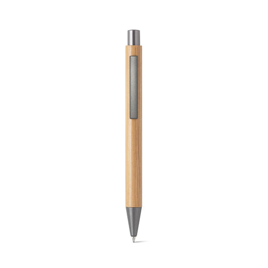 ELLIOT promotional pen in natural (detail view) with custom logo branding