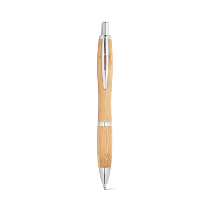 NICOLE promotional pen in natural (detail view) with custom logo branding