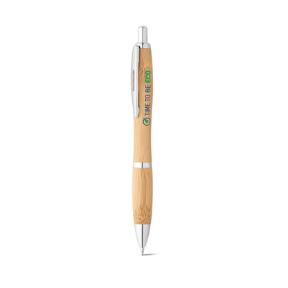 NICOLE promotional pen in natural with custom logo branding