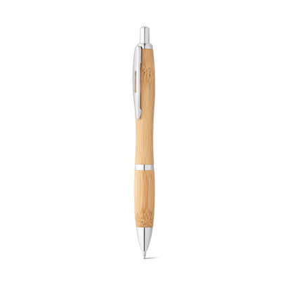 NICOLE promotional pen in natural (detail view) with custom logo branding