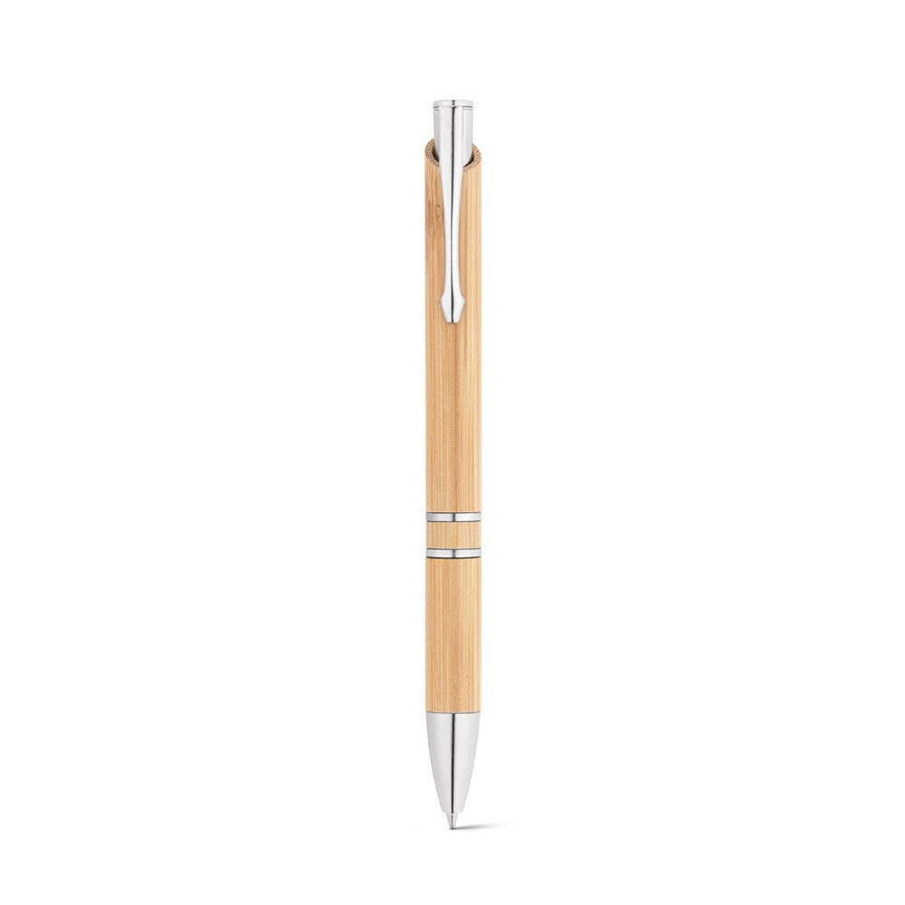 BETA BAMBOO promotional pen in natural (detail view) with custom logo branding
