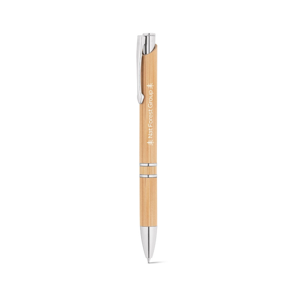 BETA BAMBOO promotional pen in natural with custom logo branding
