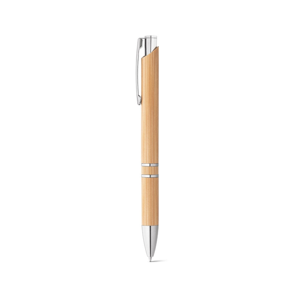 BETA BAMBOO promotional pen in natural with custom logo branding