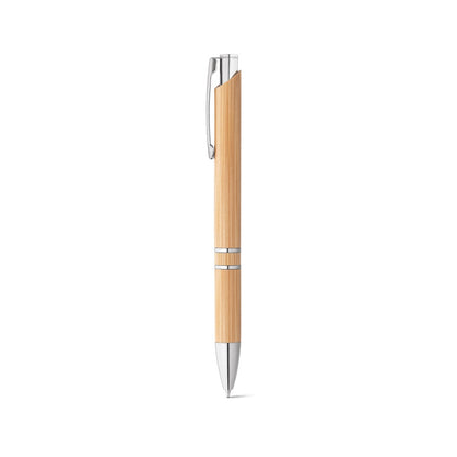 BETA BAMBOO promotional pen in natural with custom logo branding