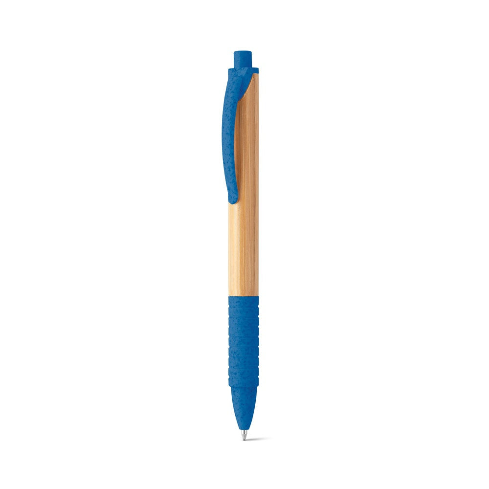 KUMA promotional pen in royal blue (detail view) with custom logo branding