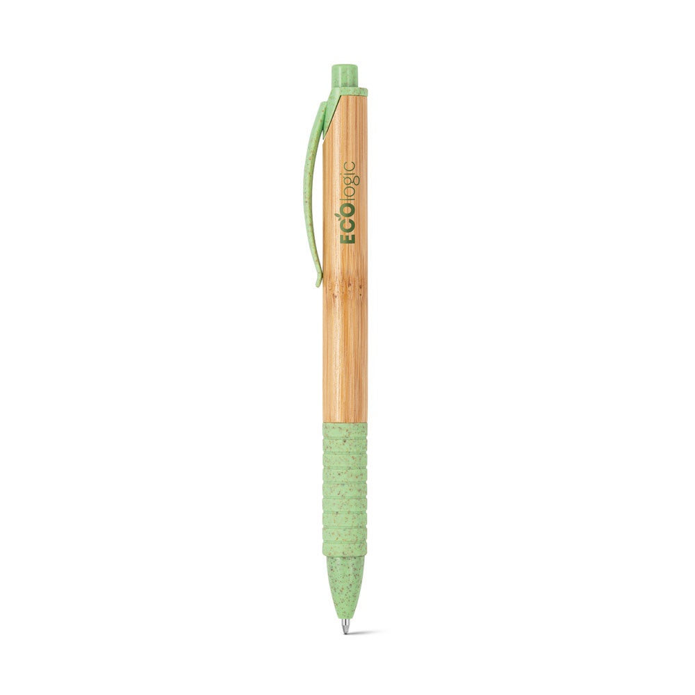KUMA promotional pen in light green with custom logo branding
