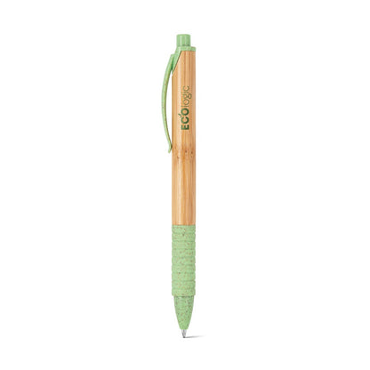 KUMA promotional pen in light green with custom logo branding