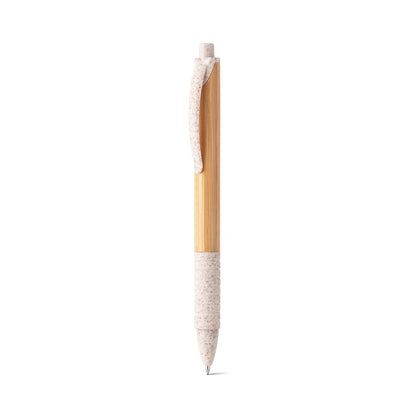 KUMA promotional pen in light natural (detail view) with custom logo branding
