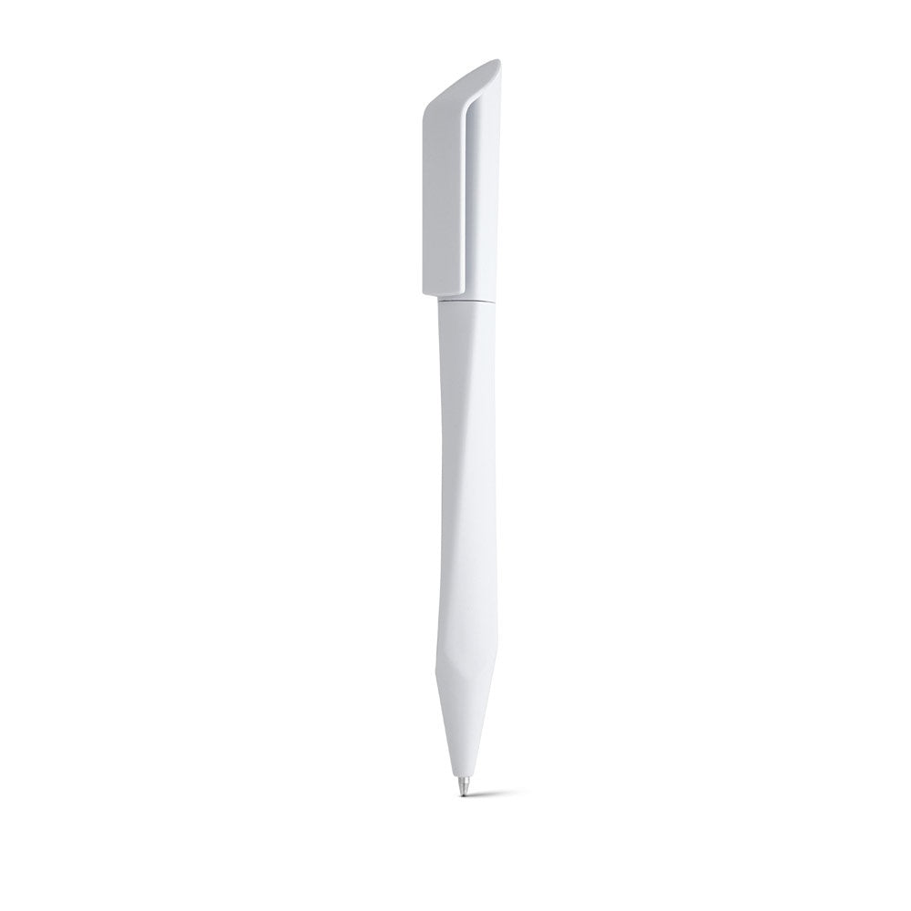 BOOP promotional pen in white (detail view) with custom logo branding