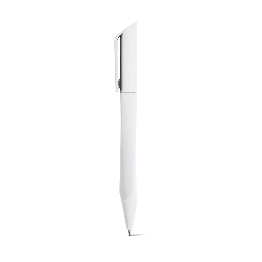 BOOP promotional pen in white with custom logo branding