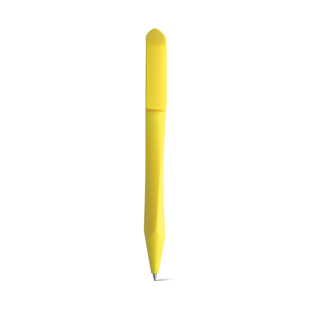 BOOP promotional pen in yellow (detail view) with custom logo branding