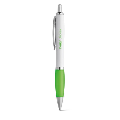 MOVE promotional pen in light green with custom logo branding