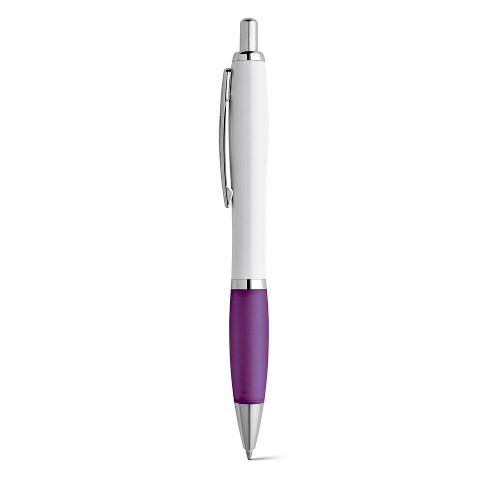 MOVE promotional pen in purple with custom logo branding