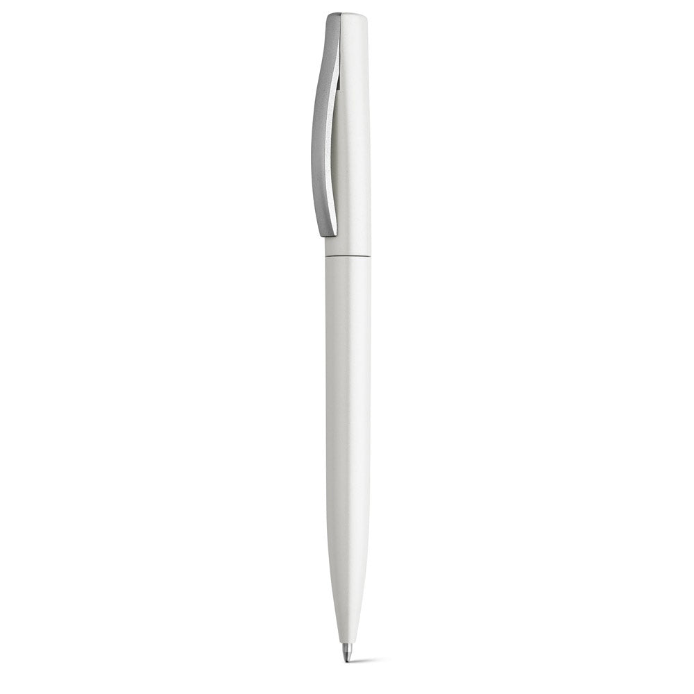 AROMA promotional pen in white with custom logo branding