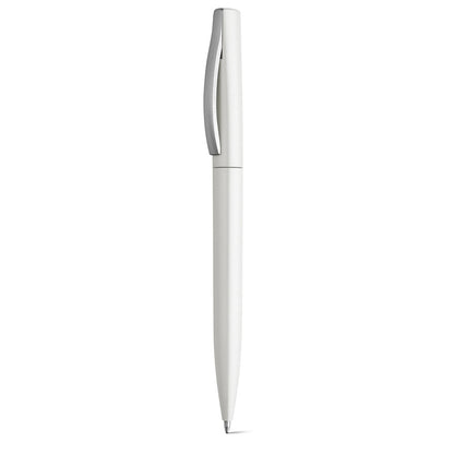 AROMA promotional pen in white with custom logo branding