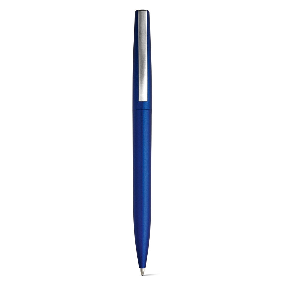 AROMA promotional pen in royal blue (detail view) with custom logo branding