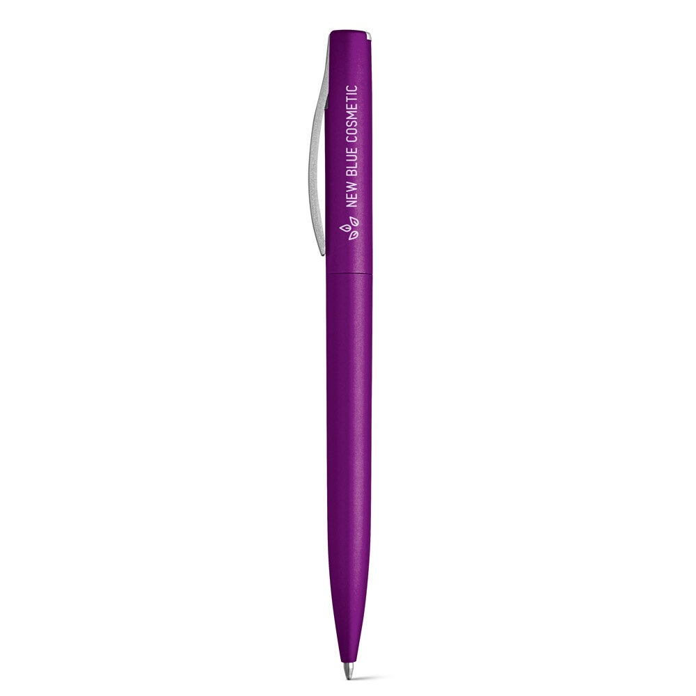 AROMA promotional pen in dark pink with custom logo branding