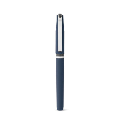 BOLT promotional pen in navy blue (detail view) with custom logo branding