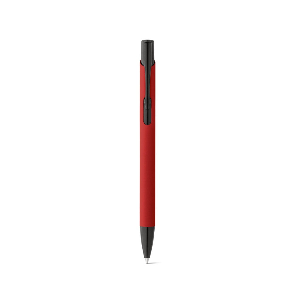 POPPINS promotional pen in red (detail view) with custom logo branding