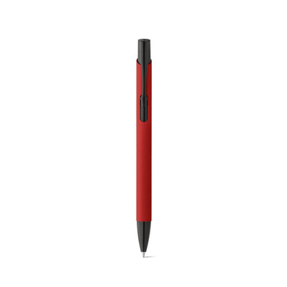 POPPINS promotional pen in red (detail view) with custom logo branding