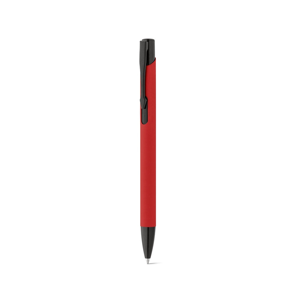 POPPINS promotional pen in red (detail view) with custom logo branding