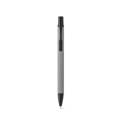 POPPINS promotional pen in grey (detail view) with custom logo branding