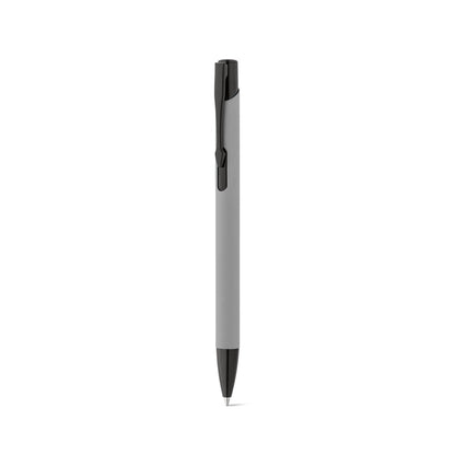 POPPINS promotional pen in grey (detail view) with custom logo branding