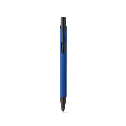 POPPINS promotional pen in royal blue (detail view) with custom logo branding