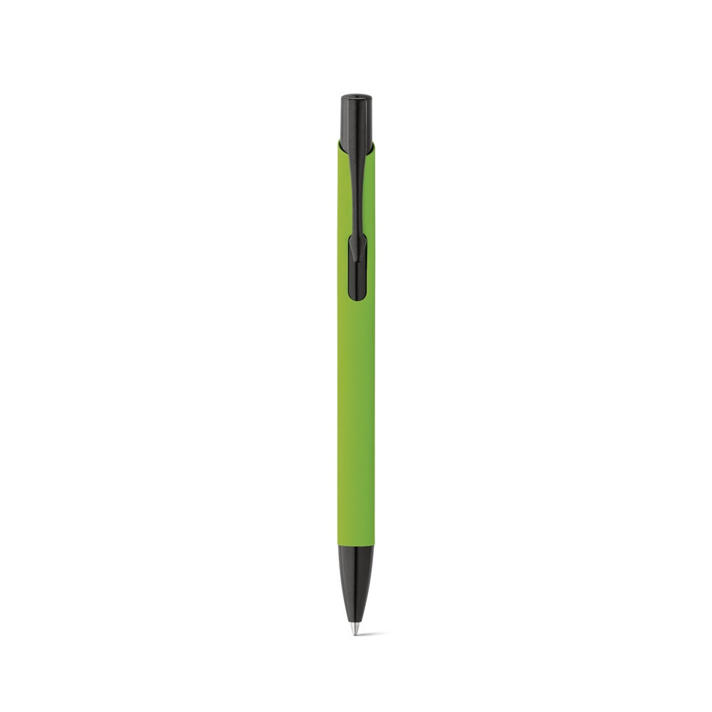 POPPINS promotional pen in light green (detail view) with custom logo branding