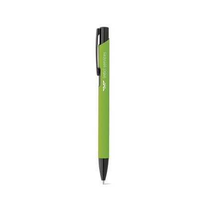 POPPINS promotional pen in light green with custom logo branding
