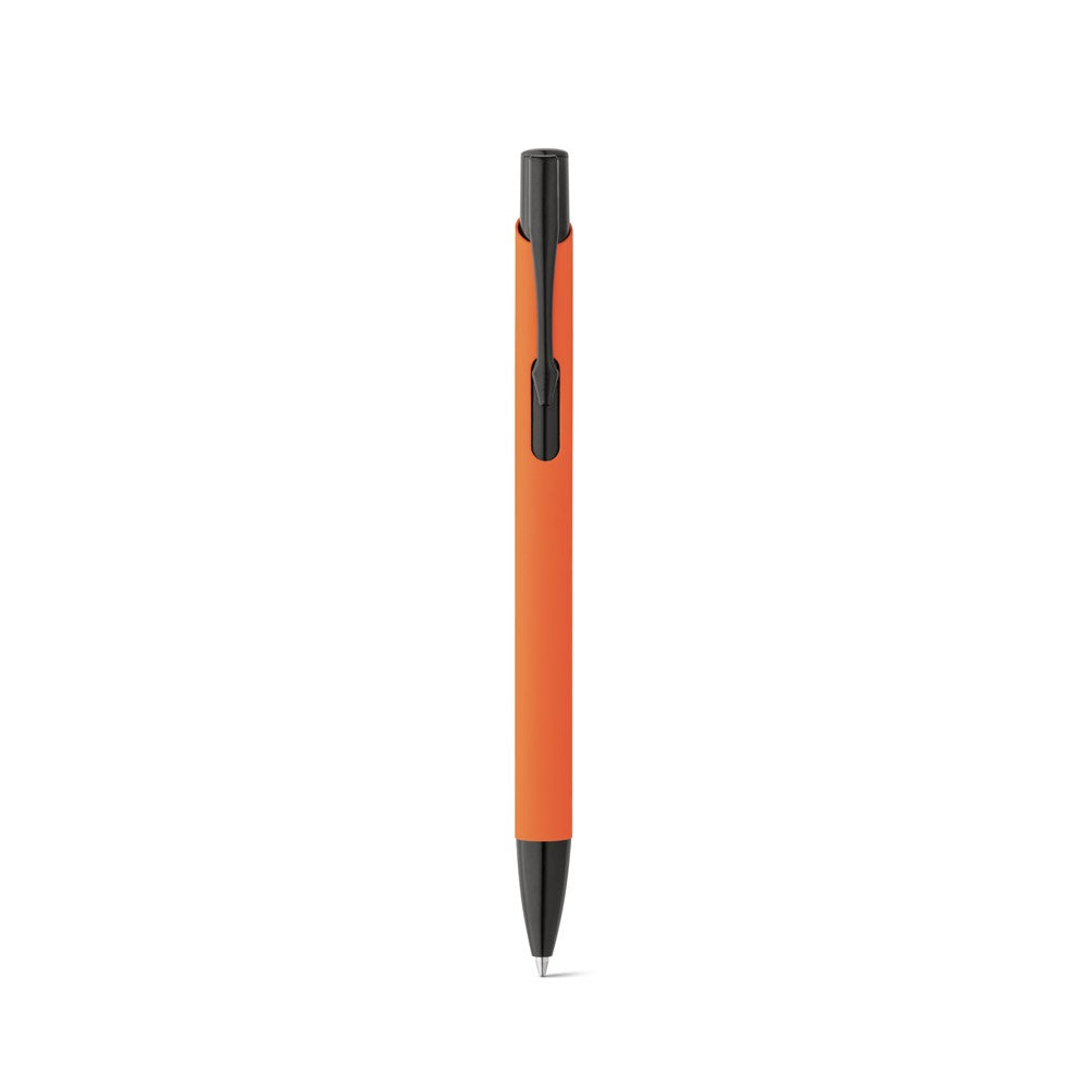 POPPINS promotional pen in orange (detail view) with custom logo branding