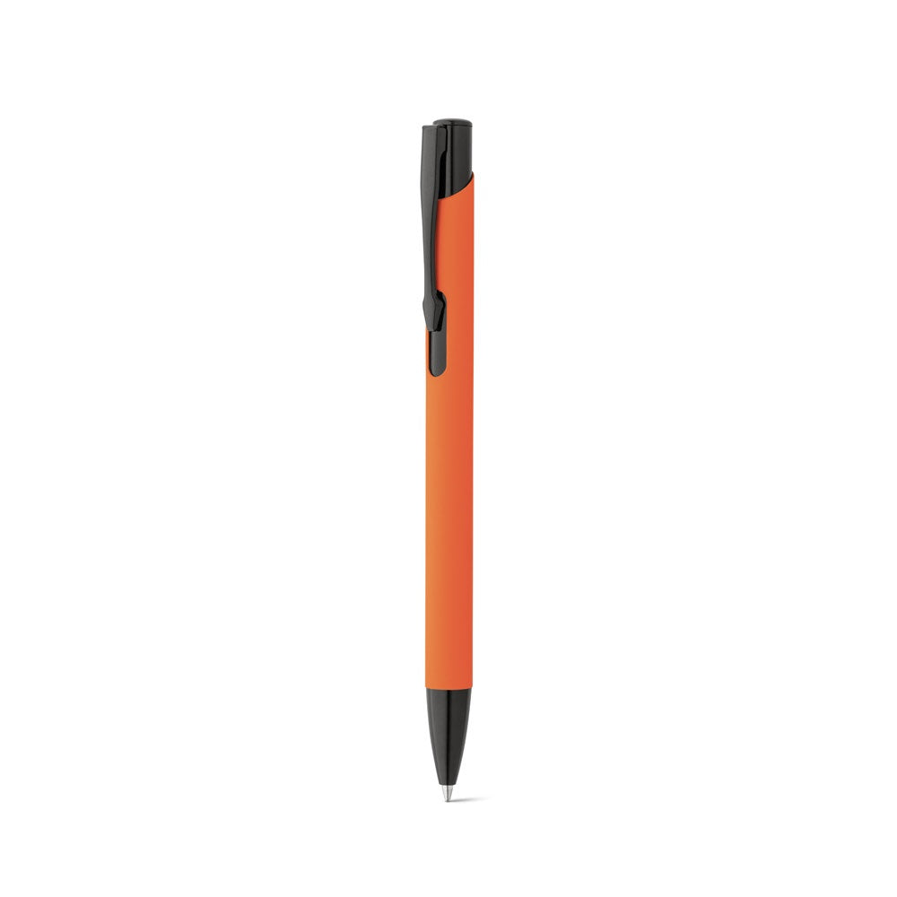 POPPINS promotional pen in orange (detail view) with custom logo branding