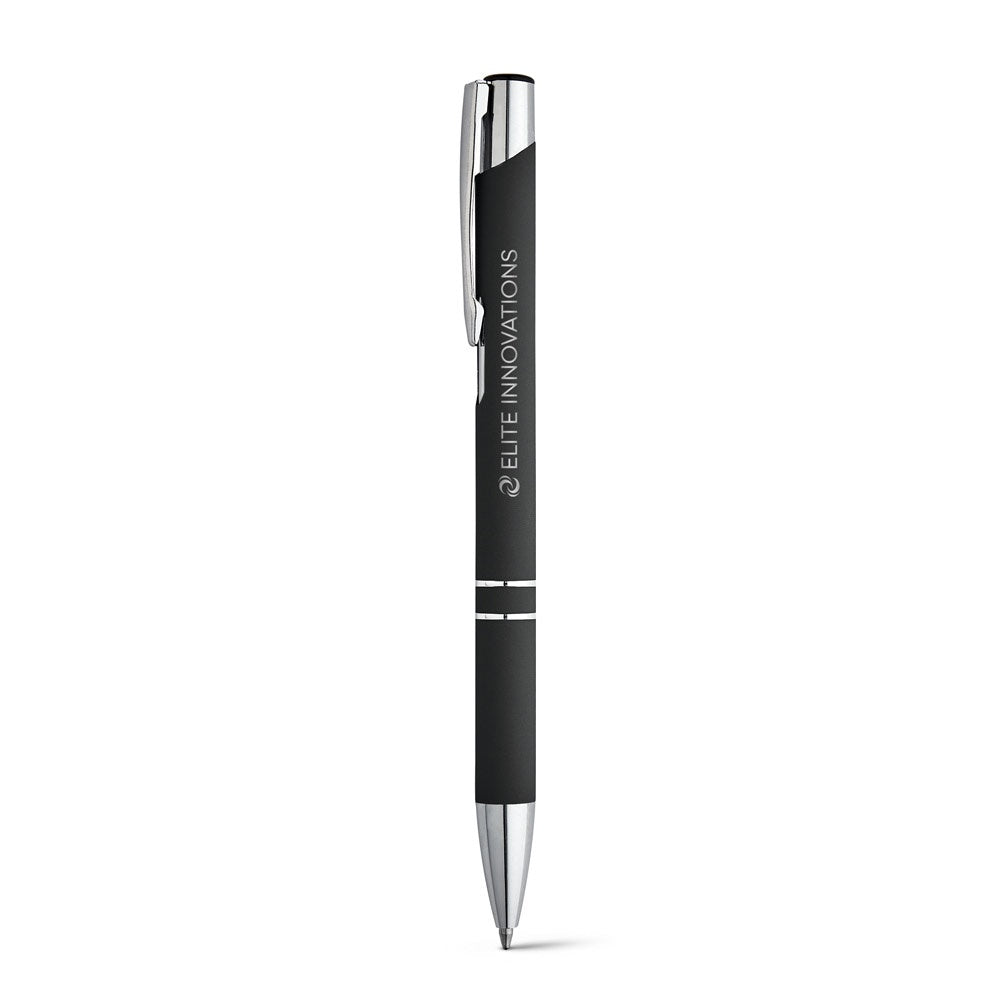 BETA SOFT promotional pen in black with custom logo branding