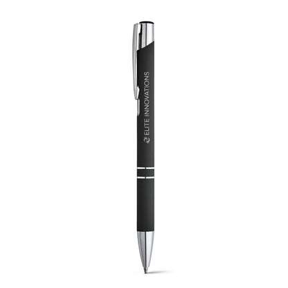 BETA SOFT promotional pen in black with custom logo branding