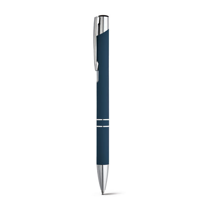 BETA SOFT promotional pen in blue with custom logo branding