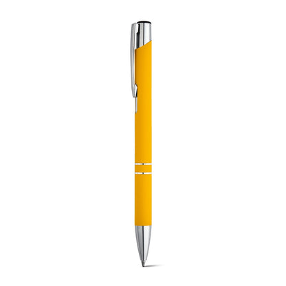BETA SOFT promotional pen in yellow with custom logo branding