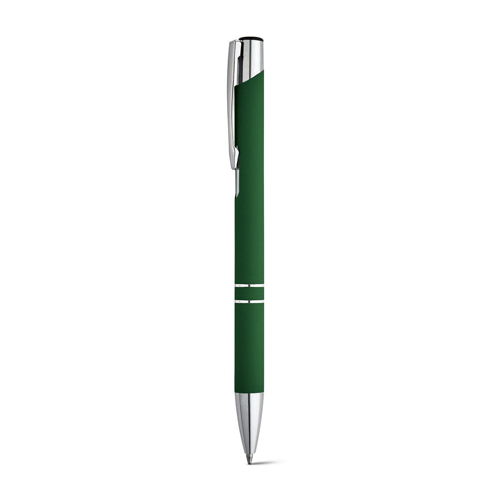 BETA SOFT promotional pen in green with custom logo branding